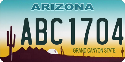 AZ license plate ABC1704