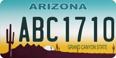 AZ license plate ABC1710