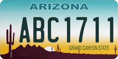 AZ license plate ABC1711