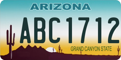 AZ license plate ABC1712