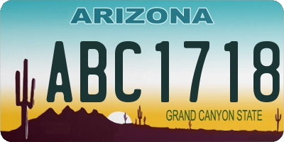 AZ license plate ABC1718