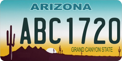 AZ license plate ABC1720