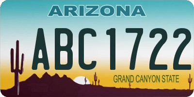 AZ license plate ABC1722
