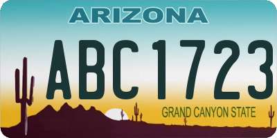 AZ license plate ABC1723