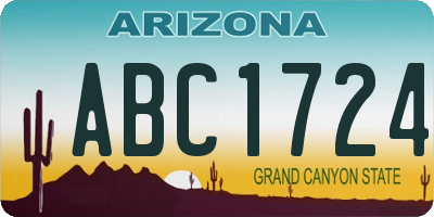 AZ license plate ABC1724