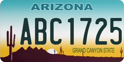 AZ license plate ABC1725