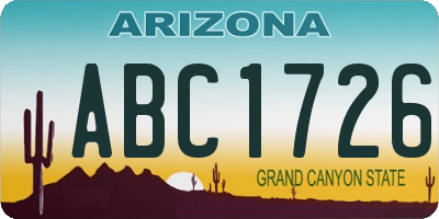 AZ license plate ABC1726