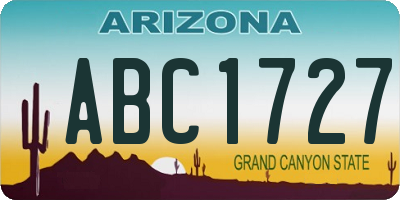 AZ license plate ABC1727