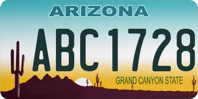 AZ license plate ABC1728