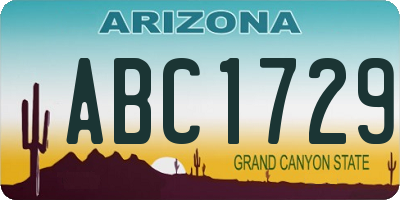 AZ license plate ABC1729