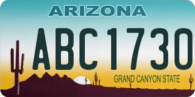 AZ license plate ABC1730