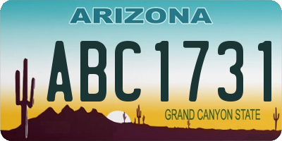 AZ license plate ABC1731