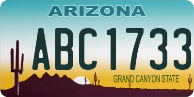 AZ license plate ABC1733