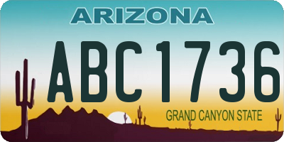 AZ license plate ABC1736