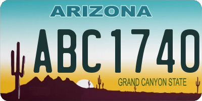 AZ license plate ABC1740