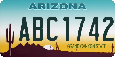 AZ license plate ABC1742