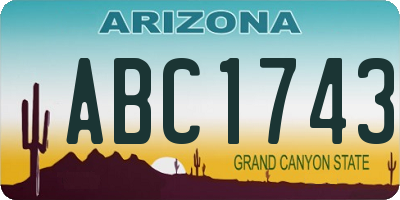 AZ license plate ABC1743