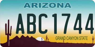 AZ license plate ABC1744
