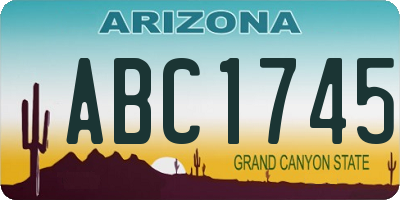 AZ license plate ABC1745