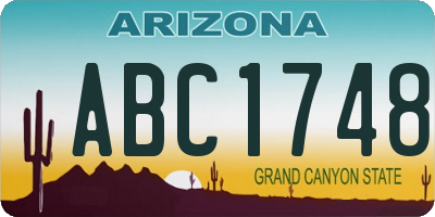 AZ license plate ABC1748