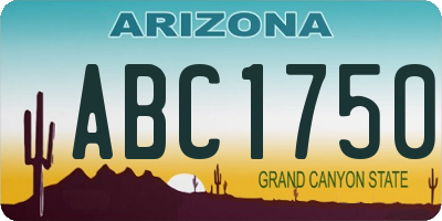 AZ license plate ABC1750