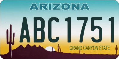 AZ license plate ABC1751