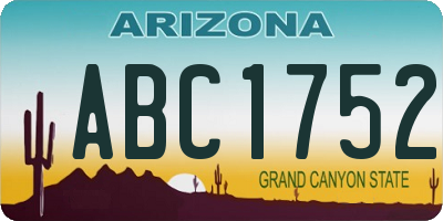 AZ license plate ABC1752