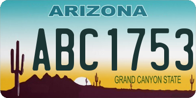 AZ license plate ABC1753