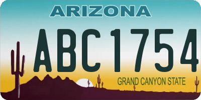 AZ license plate ABC1754