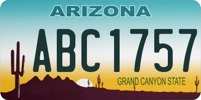 AZ license plate ABC1757