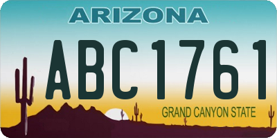 AZ license plate ABC1761