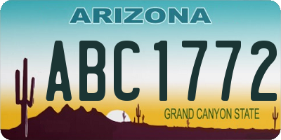 AZ license plate ABC1772