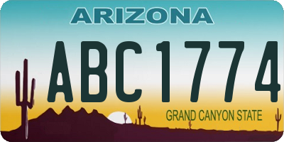 AZ license plate ABC1774