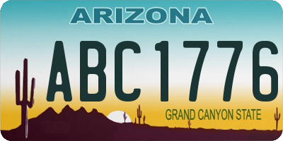 AZ license plate ABC1776