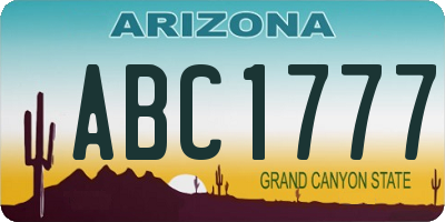 AZ license plate ABC1777