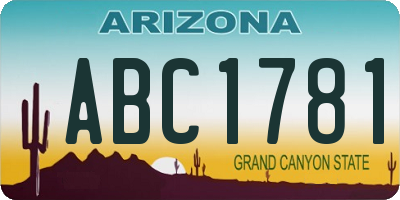 AZ license plate ABC1781