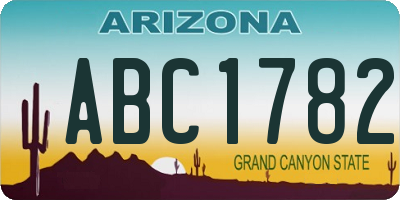 AZ license plate ABC1782
