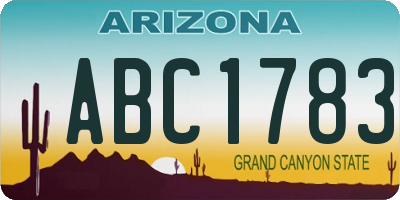 AZ license plate ABC1783