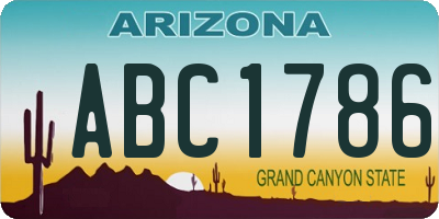 AZ license plate ABC1786