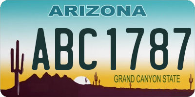 AZ license plate ABC1787
