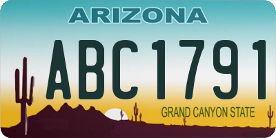 AZ license plate ABC1791