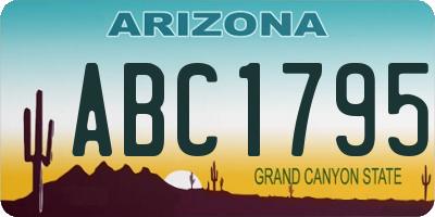 AZ license plate ABC1795