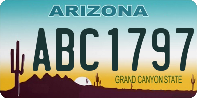 AZ license plate ABC1797