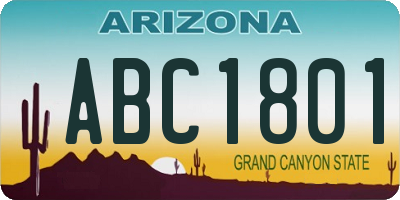 AZ license plate ABC1801