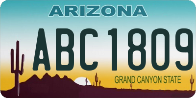 AZ license plate ABC1809