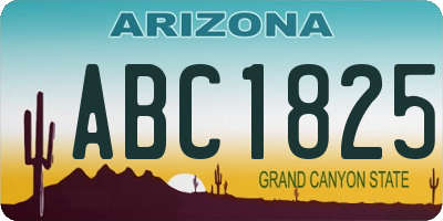 AZ license plate ABC1825
