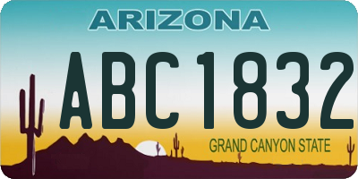 AZ license plate ABC1832
