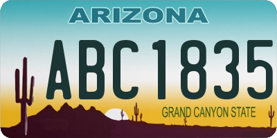 AZ license plate ABC1835