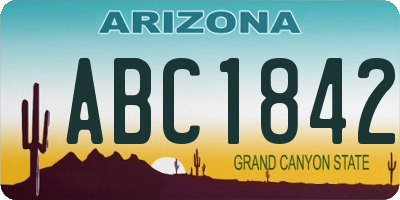 AZ license plate ABC1842