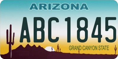 AZ license plate ABC1845
